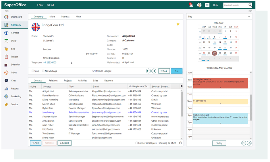 Laptop met SuperOffice CRM