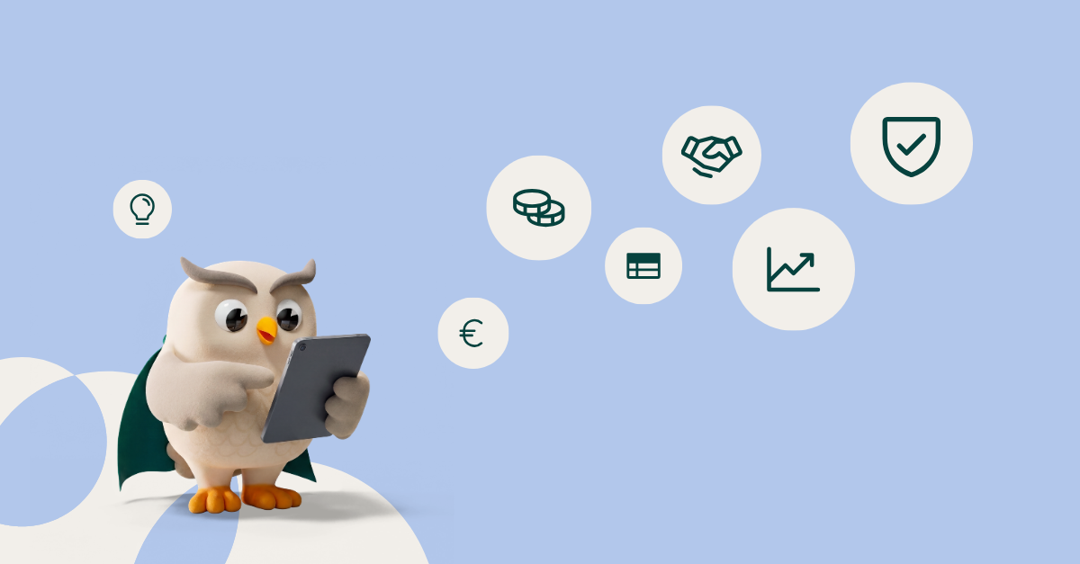Hugo, de mascotte van SuperOffice, is aan het werk op een tablet