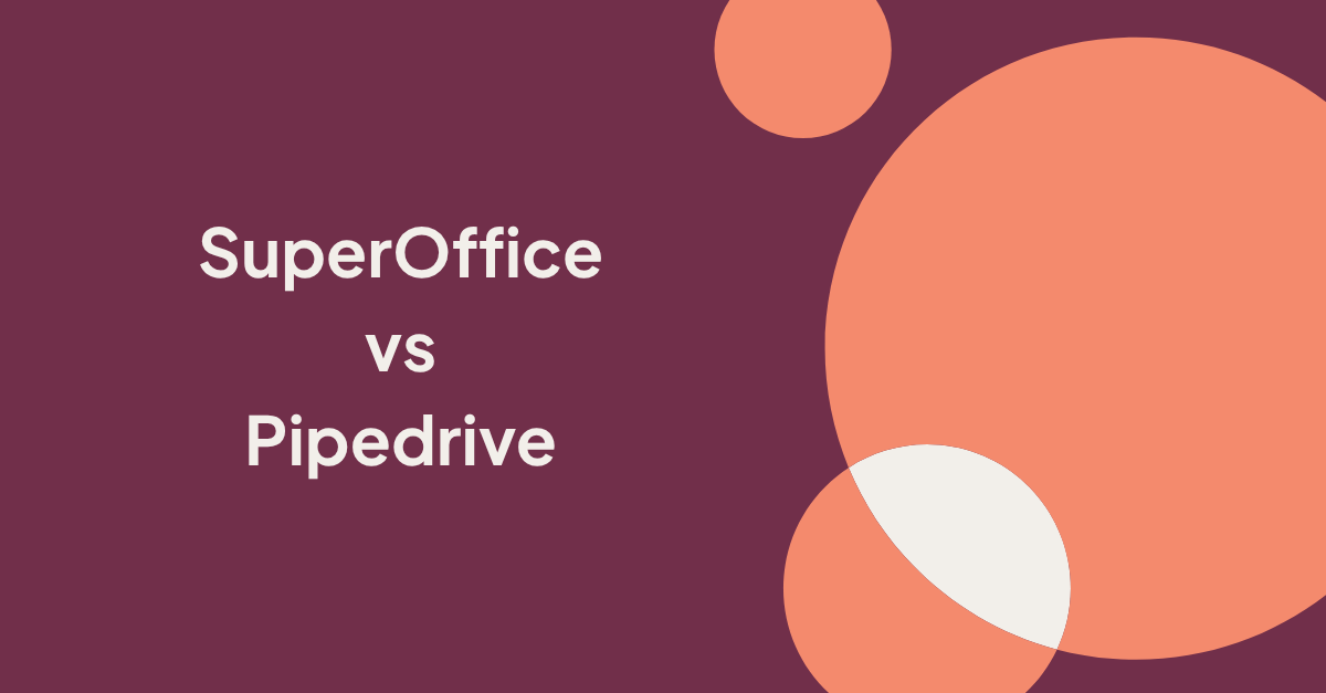 Merkillustratie met de tekst "SuperOffice vs Pipedrive"