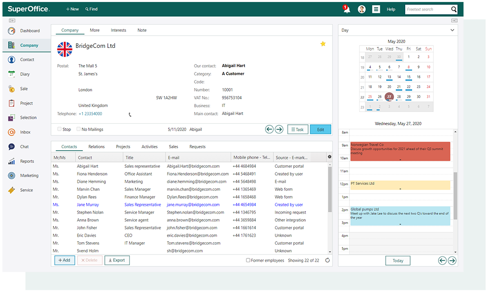 Laptop met SuperOffice CRM